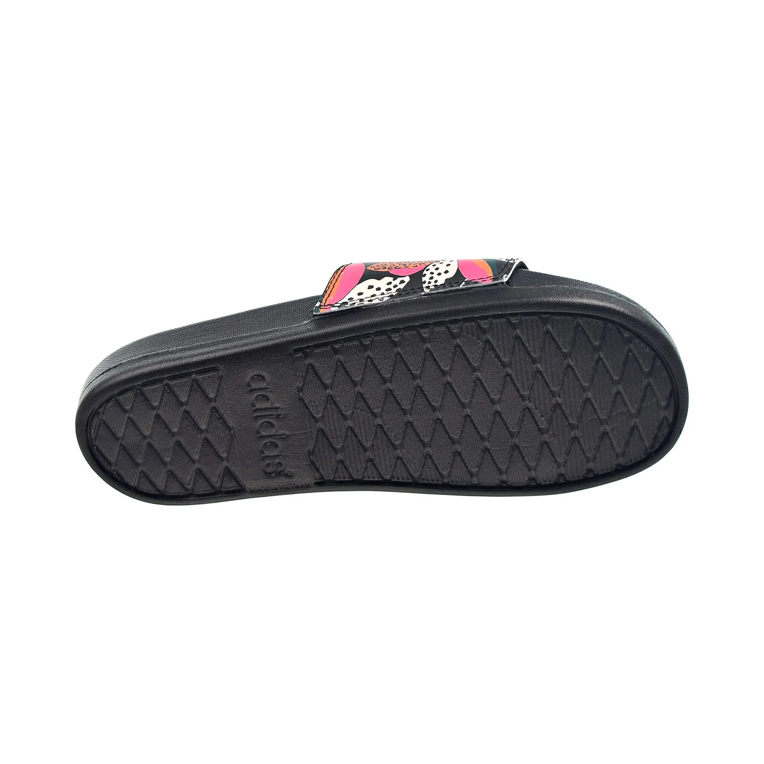 Adidas Adilette Comfort Women's Slides Core Black-Wonder White-Pink Floral