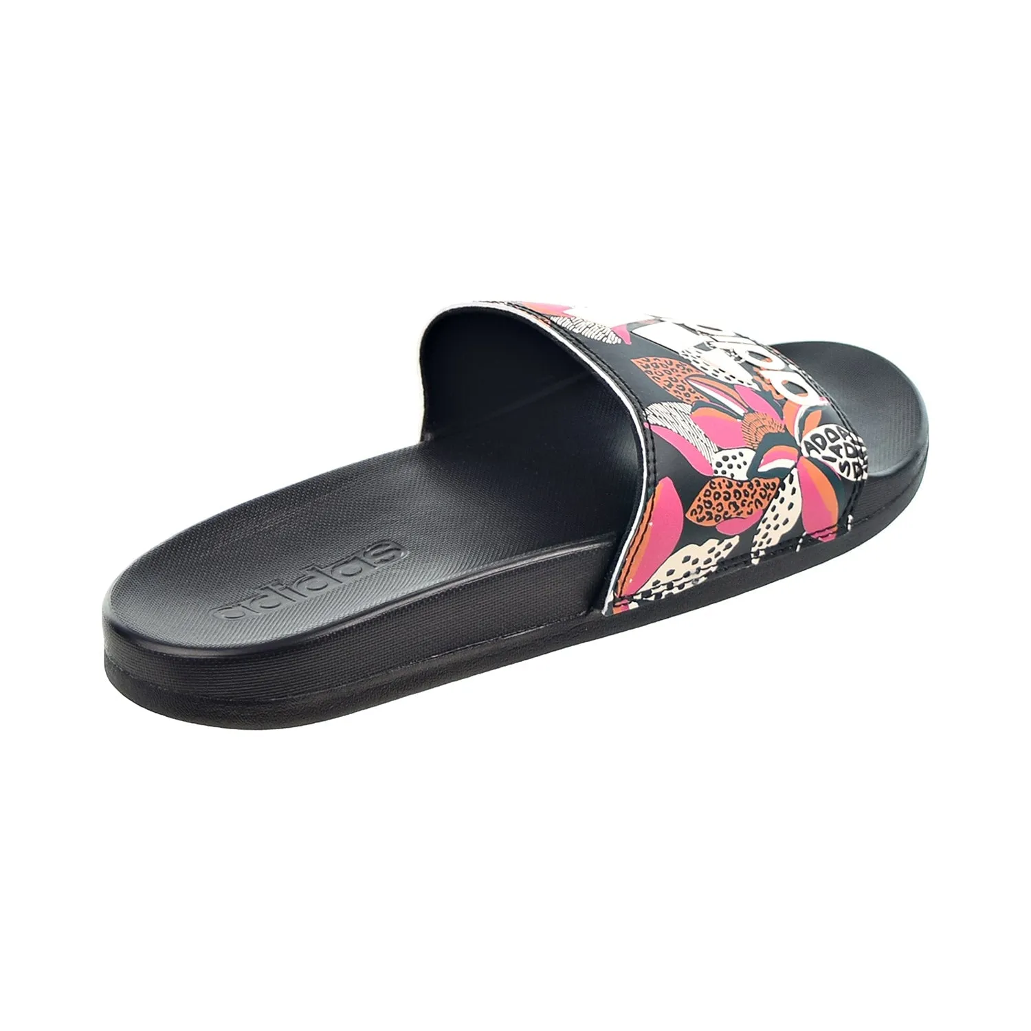 Adidas Adilette Comfort Women's Slides Core Black-Wonder White-Pink Floral