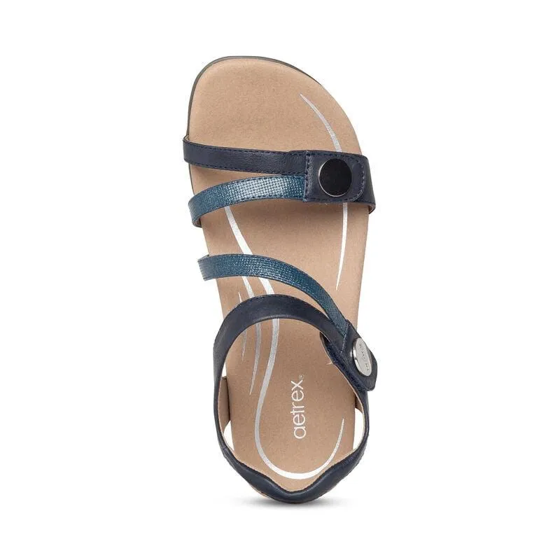 Aetrex Women's Jess Sandals- Navy