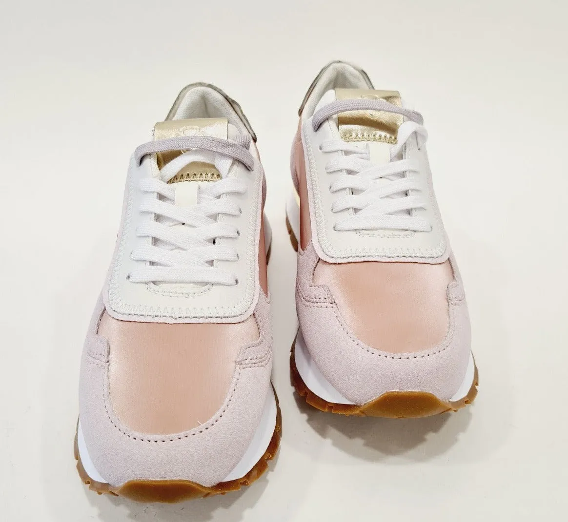 Apepazza  sneakers fondo gomma   zeppa interna alta 4,5 cm. camoscio e pelle rosa rif.646