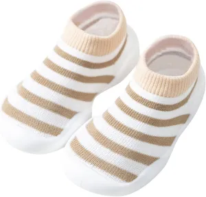 Baby Girl Shoes,Toddler Newborn Boys Girls Shoes First Walkers Striped Plaid Antislip Socks Shoes Prewalker Booties