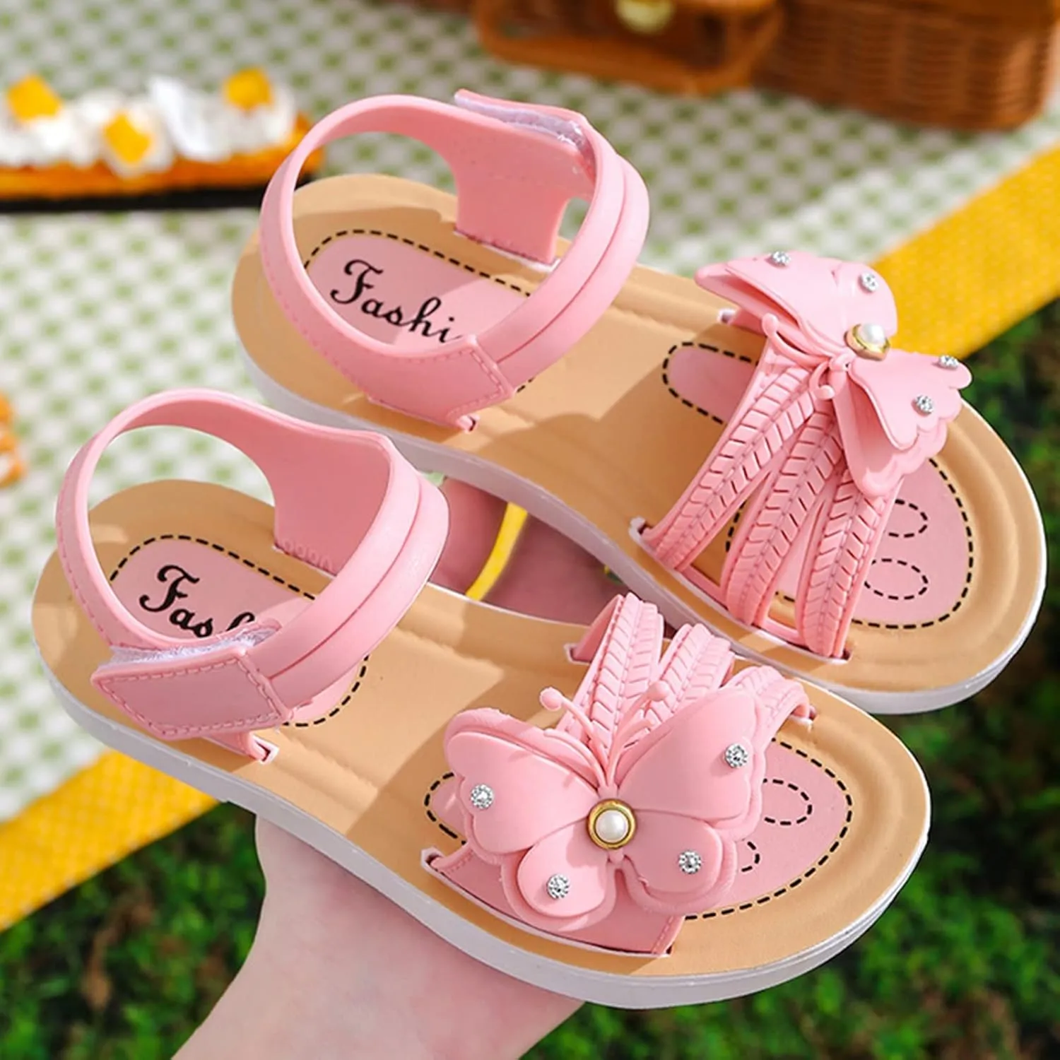 Baby Girls Summer Sandals Toddler Infant Open Toe Cute Butterfly Flat Bowknot Non Slip Fashion Newborn Girls Shoes