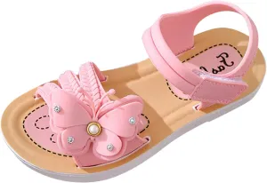 Baby Girls Summer Sandals Toddler Infant Open Toe Cute Butterfly Flat Bowknot Non Slip Fashion Newborn Girls Shoes