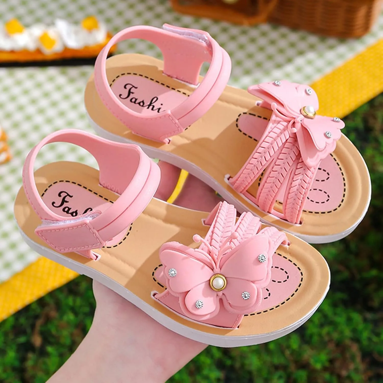 Baby Girls Summer Sandals Toddler Infant Open Toe Cute Butterfly Flat Bowknot Non Slip Fashion Newborn Girls Shoes