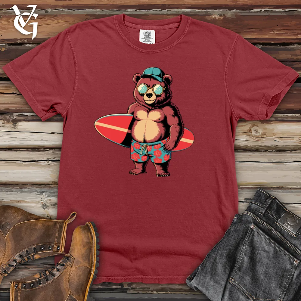 Bear With Surfboard Heavy Cotton Comfort Colors Tee