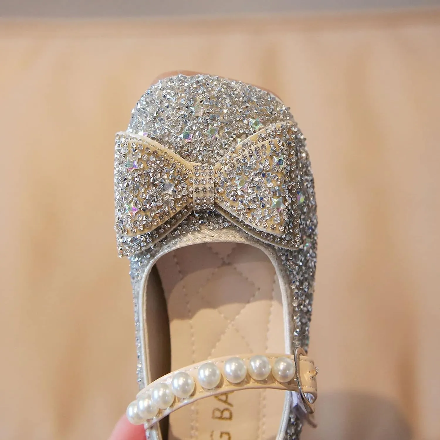 Black Shoes for Girls,Fashion Autumn Girls Casual Shoes Rhinestone Sequin Bow Buckle Dress Shoes Dance Shoes
