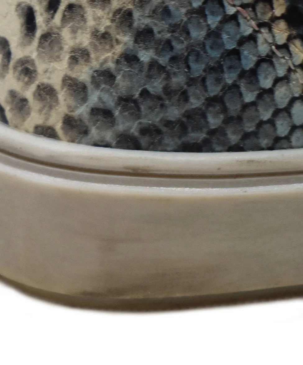 Blue & White Snakeskin Rhinestone Sneakers sz 8