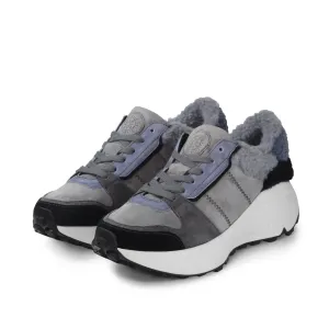 BMS Furry Laceup Sneakers (Rock)