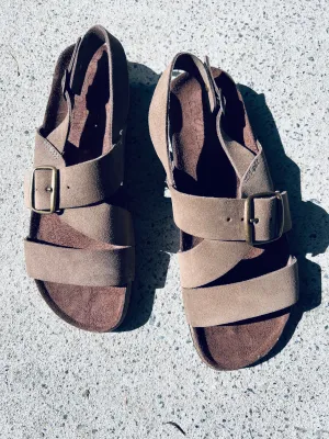 Bosabo Taupe Suede Sandals
