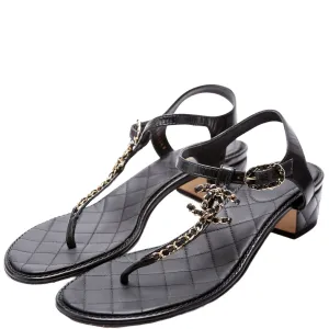 CC Chain T-Strap Sandals Size 42