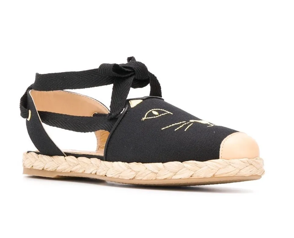 Charlotte Olympia Kitty canvas espadrilles