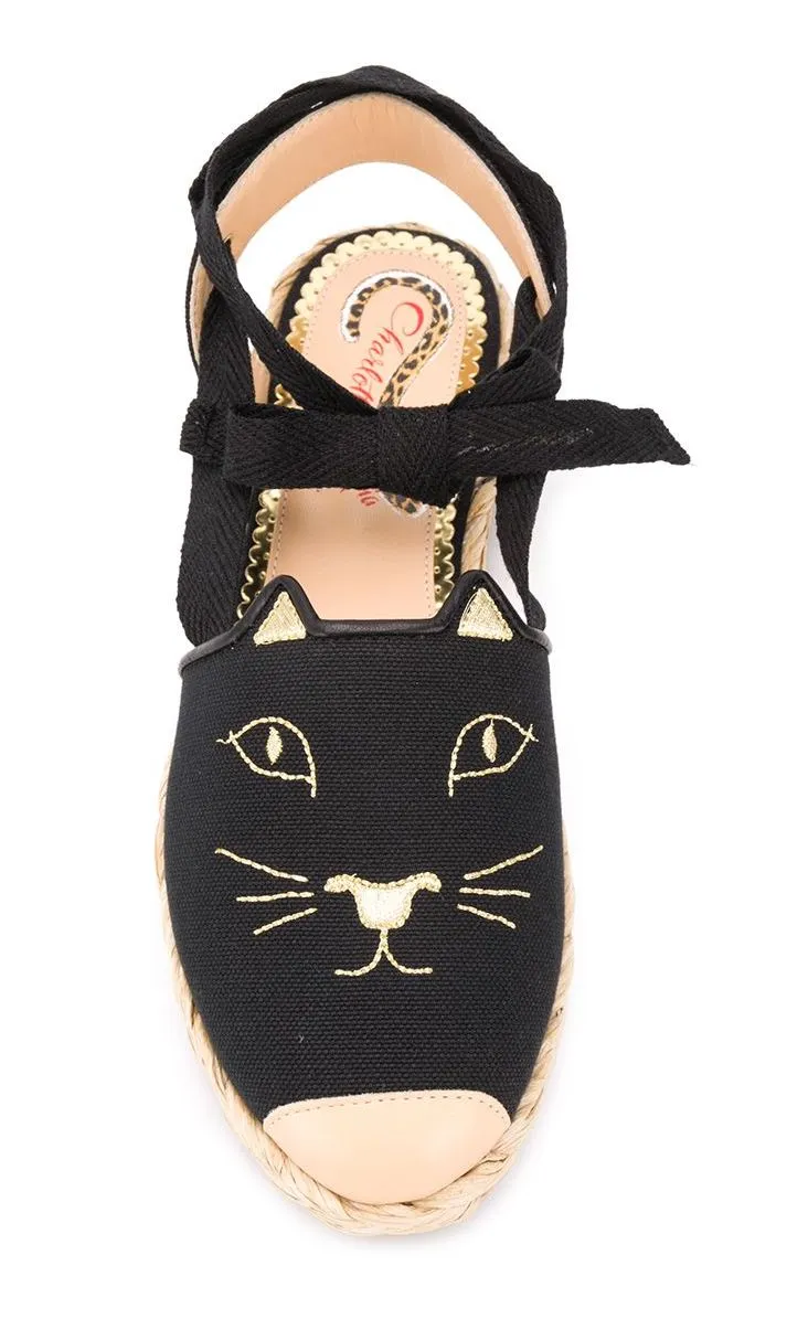 Charlotte Olympia Kitty canvas espadrilles