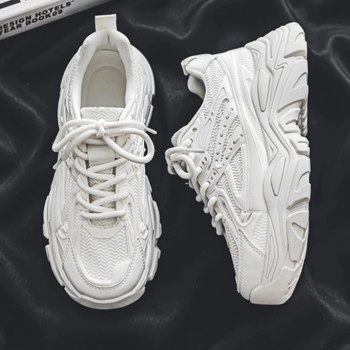 Chunky Sneakers for Women Flat Platform 4cm Walking Shoes Thick Sole Comfortable Dad Shoes