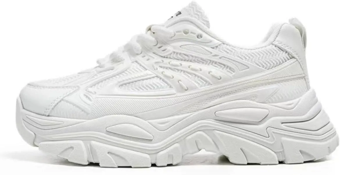 Chunky Sneakers for Women Flat Platform 4cm Walking Shoes Thick Sole Comfortable Dad Shoes