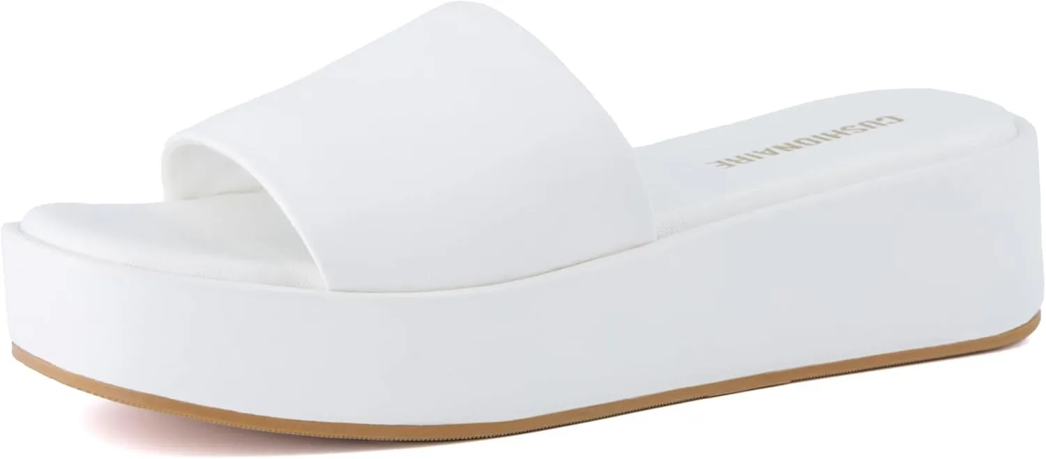 CUSHIONAIRE KUDOS Womens Platform Sandals  Wedge Sandals for Women, Comfortable Slip-On Shoes, Dressy Summer Sandals with Cushioned Footbed