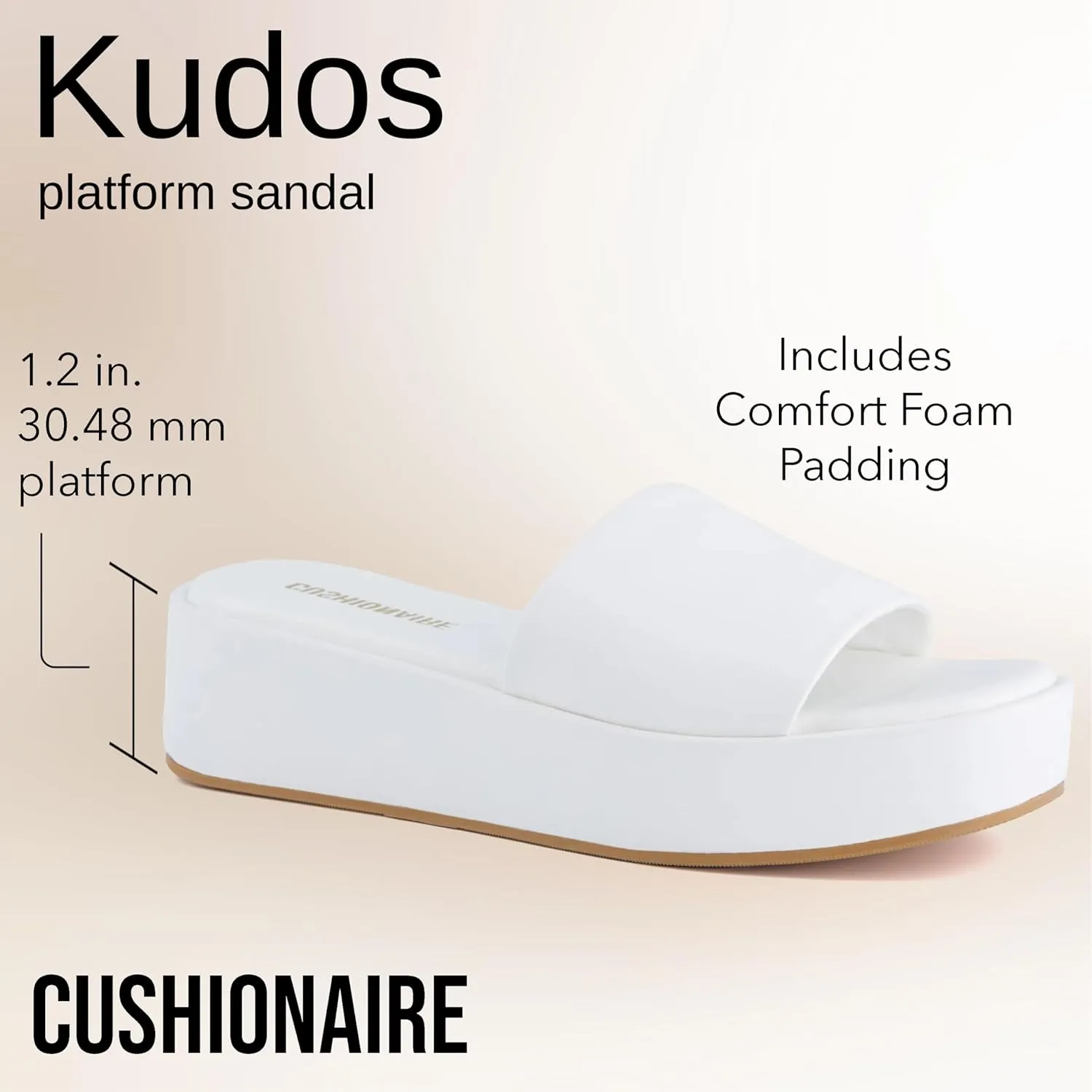 CUSHIONAIRE KUDOS Womens Platform Sandals  Wedge Sandals for Women, Comfortable Slip-On Shoes, Dressy Summer Sandals with Cushioned Footbed