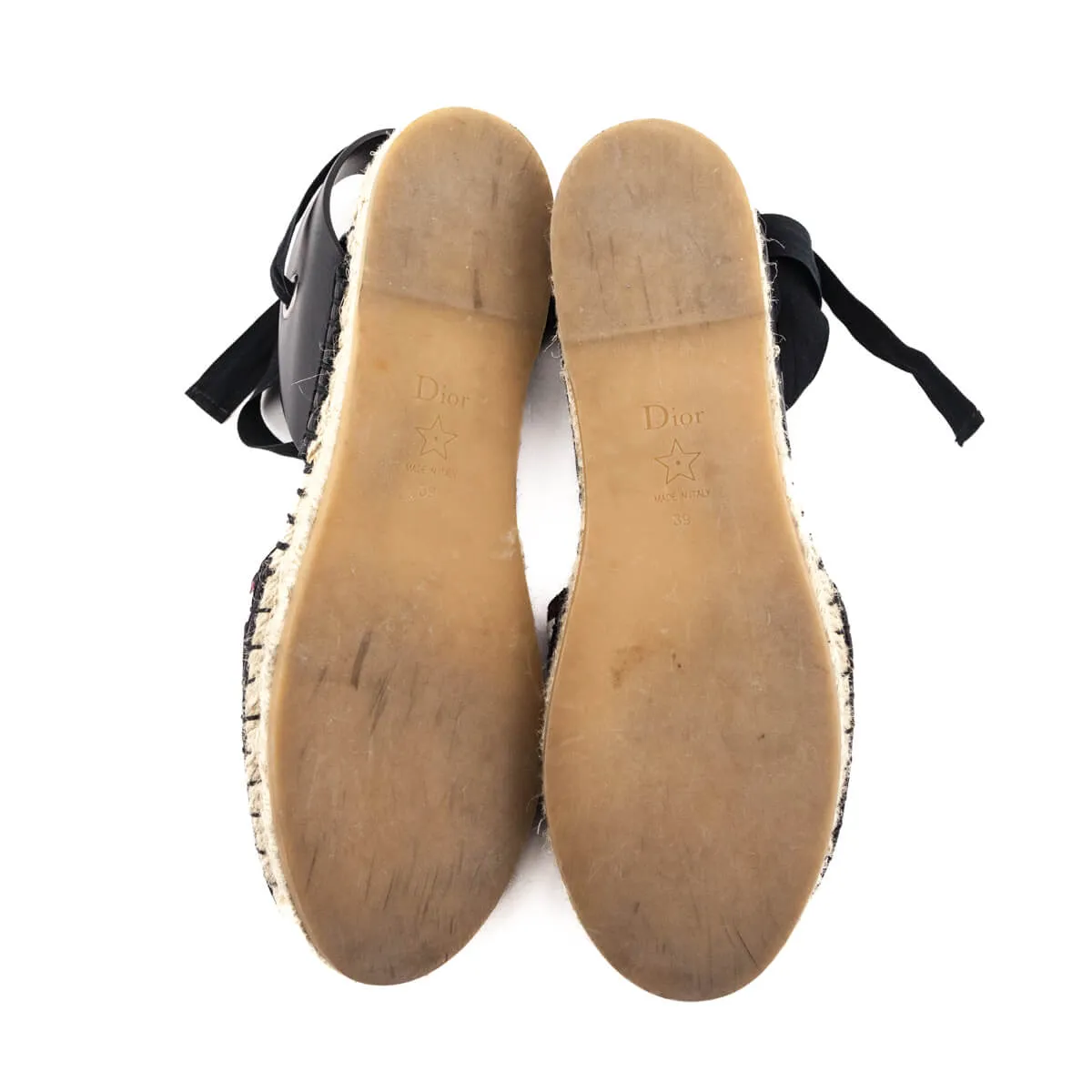 Dior Khaki & Pink Canvas Espadrilles Size US 9 | EU 39