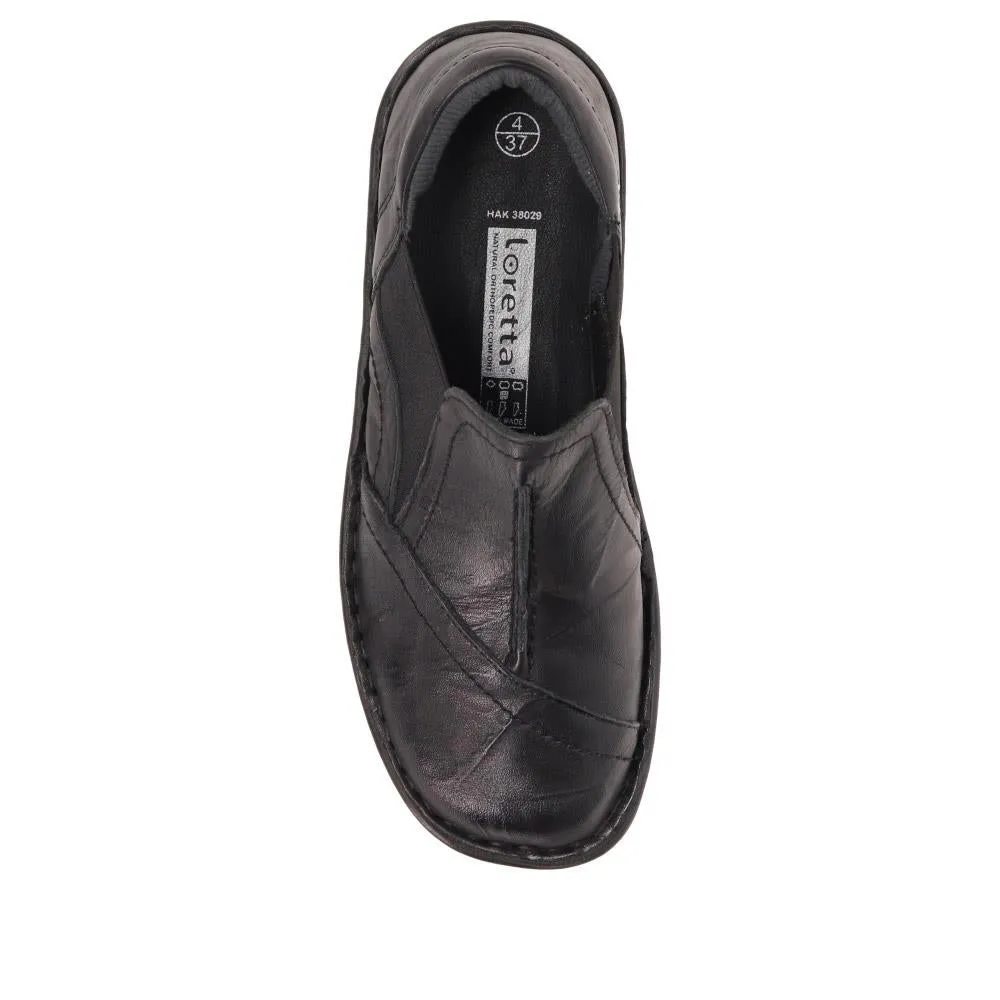 Elasticated Leather Slip-Ons - HAK38029 / 324 707