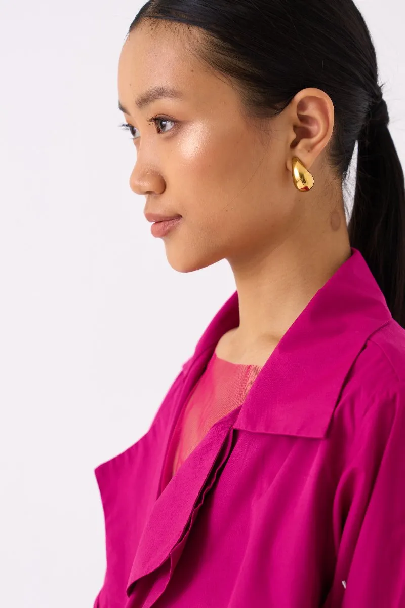 EMB Tie Jacket Fuschia