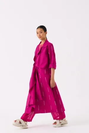 EMB Tie Jacket Fuschia