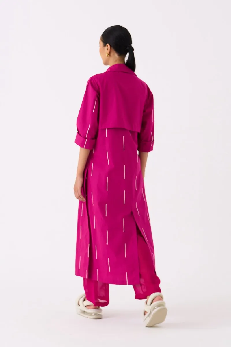 EMB Tie Jacket Fuschia