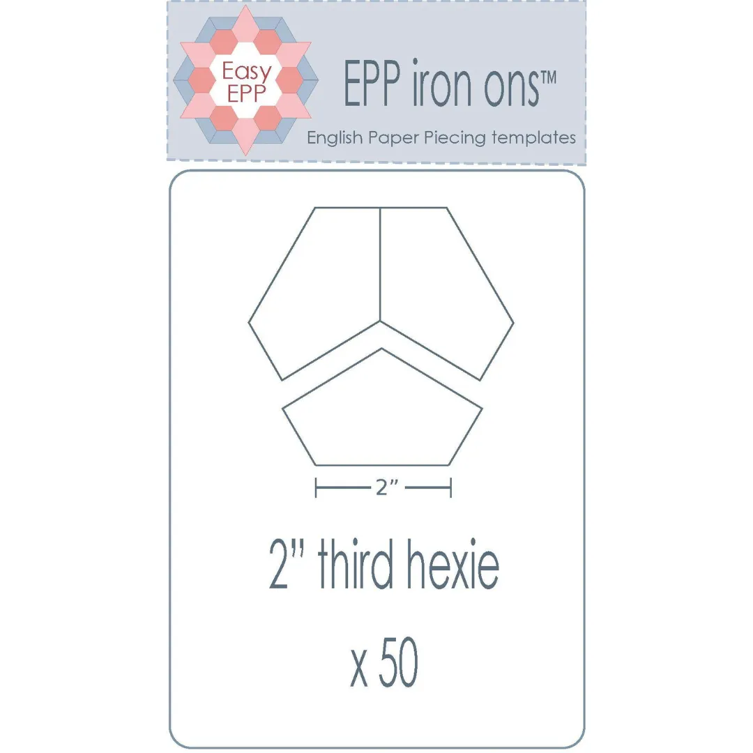 EPP Iron Ons - 2" Third Hexagons - 50 pieces
