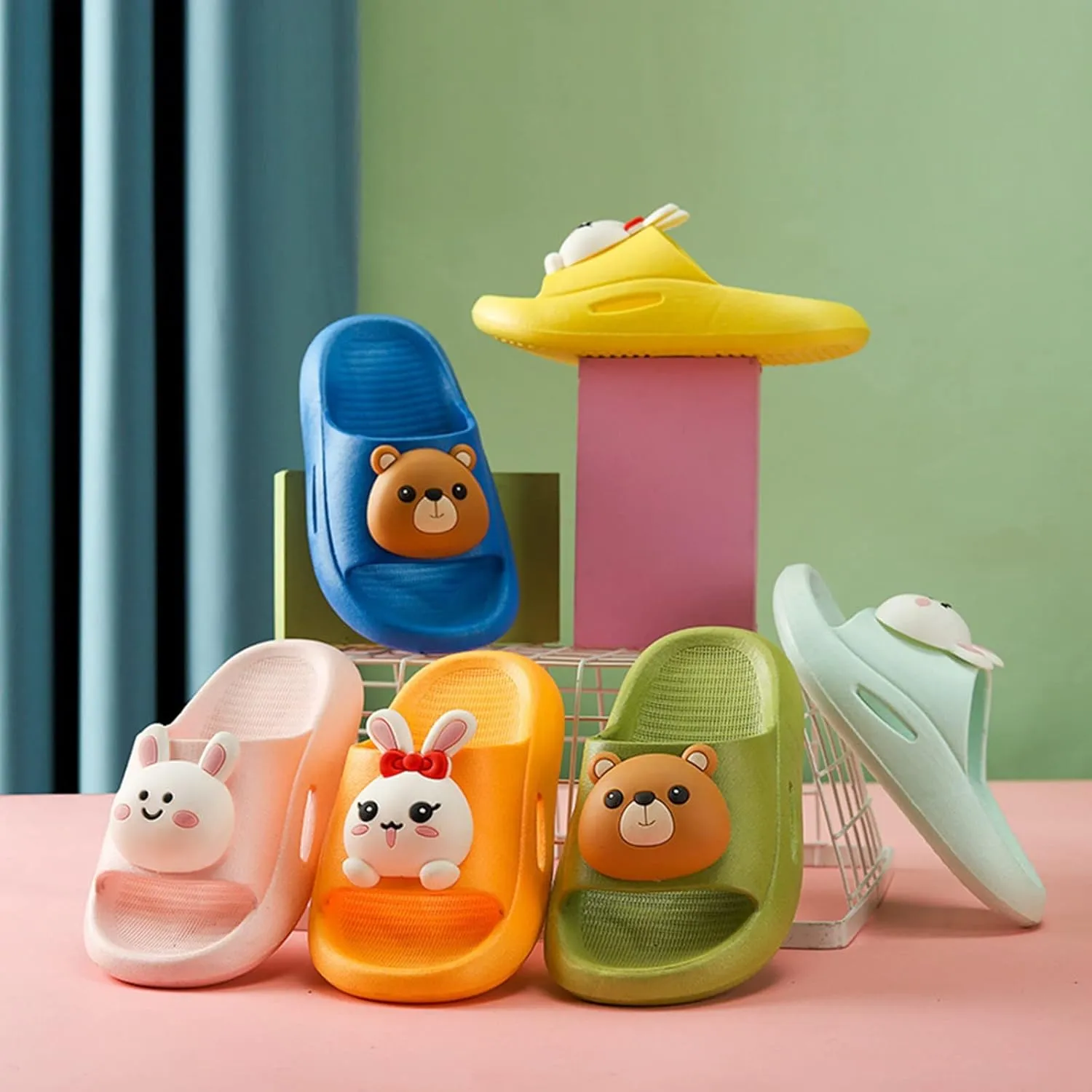 Everyday Slide Sandals Home Slippers For Children Kids Little Rabbit Children Slippers Cartoon Soft Sole In Summer Comfortable Girls Sandals At Home