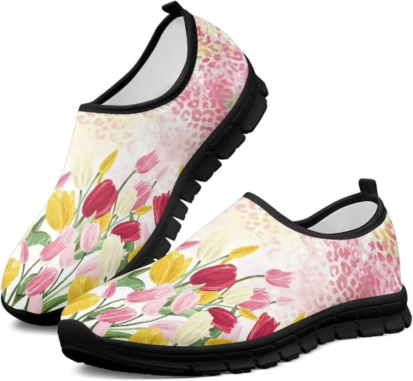 Fashion Sneakers for Women Lightweight Walking Casual Slip Ons Comfortable Art Painted Soft Athletic Travel Shoes for Ladies Festival Serise US Size 5.5-11.5