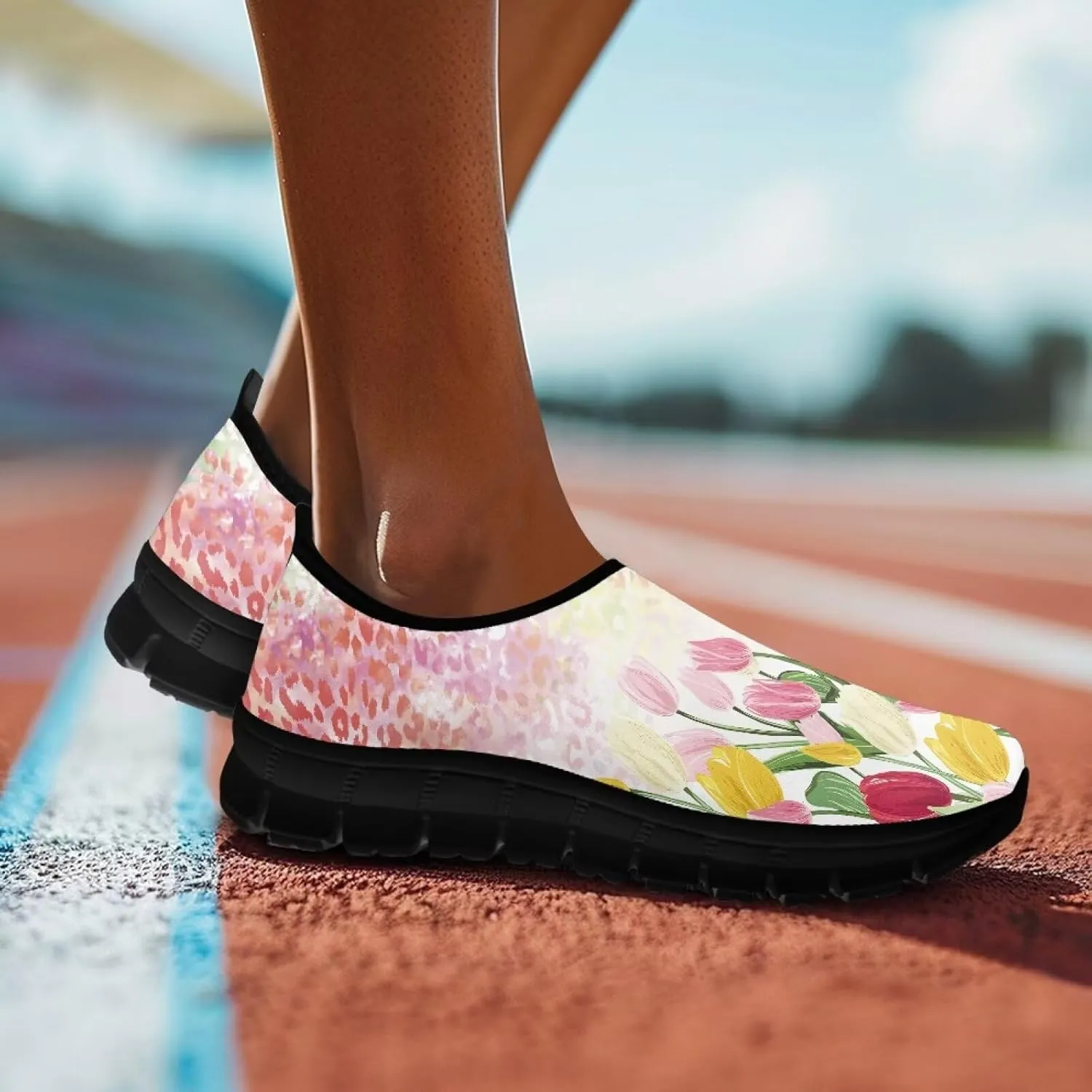 Fashion Sneakers for Women Lightweight Walking Casual Slip Ons Comfortable Art Painted Soft Athletic Travel Shoes for Ladies Festival Serise US Size 5.5-11.5