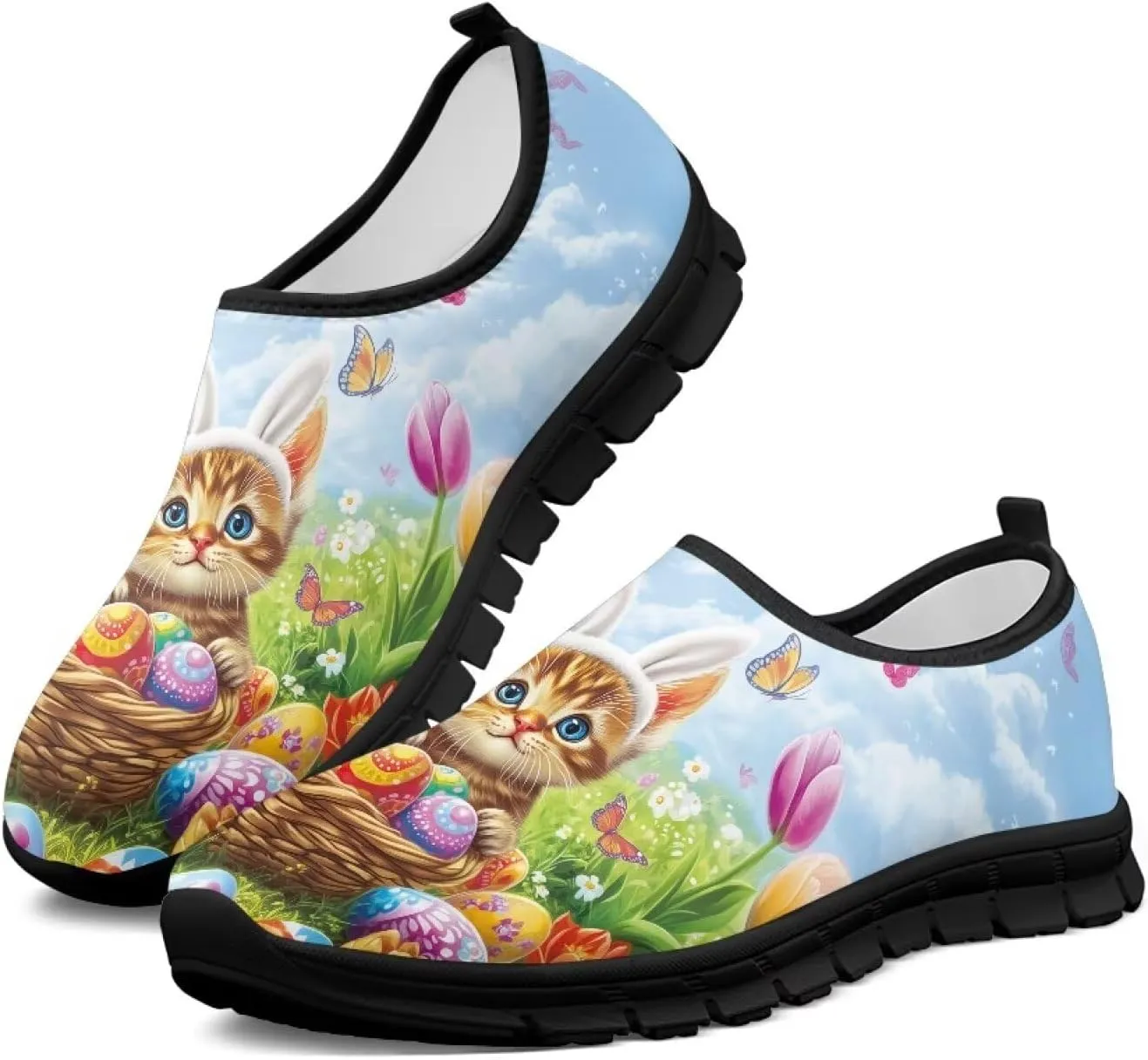 Fashion Sneakers for Women Lightweight Walking Casual Slip Ons Comfortable Art Painted Soft Athletic Travel Shoes for Ladies Festival Serise US Size 5.5-11.5
