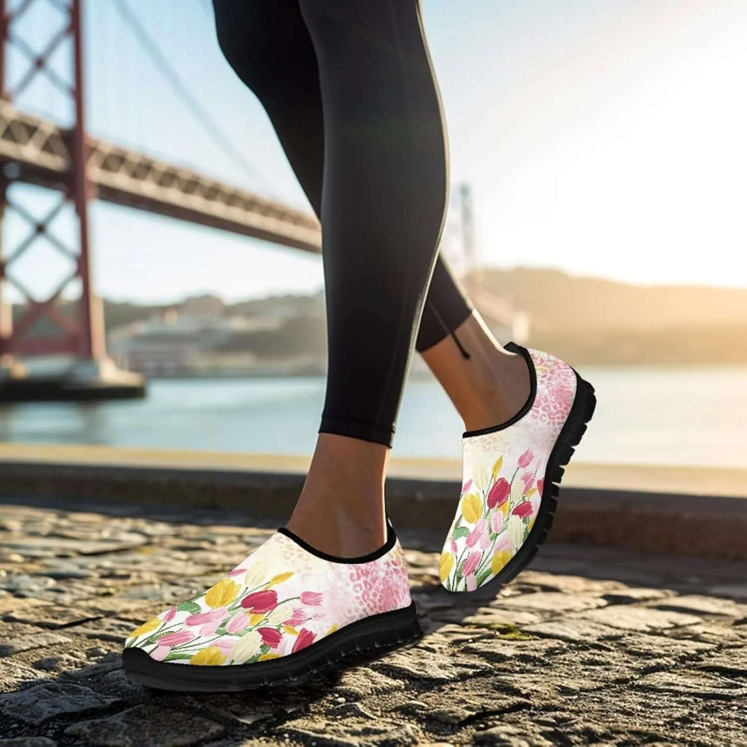 Fashion Sneakers for Women Lightweight Walking Casual Slip Ons Comfortable Art Painted Soft Athletic Travel Shoes for Ladies Festival Serise US Size 5.5-11.5