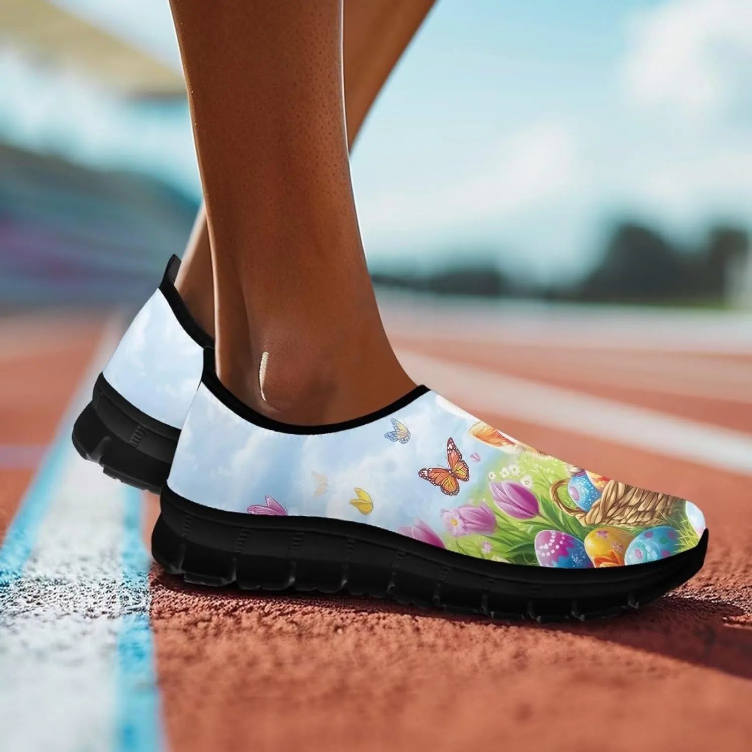 Fashion Sneakers for Women Lightweight Walking Casual Slip Ons Comfortable Art Painted Soft Athletic Travel Shoes for Ladies Festival Serise US Size 5.5-11.5