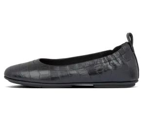 FitFlop ALLEGRO Soft Leather Croco Ballet Pumps