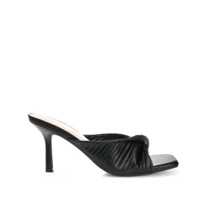 GREER MULE HEELS IN FAUX LEATHER