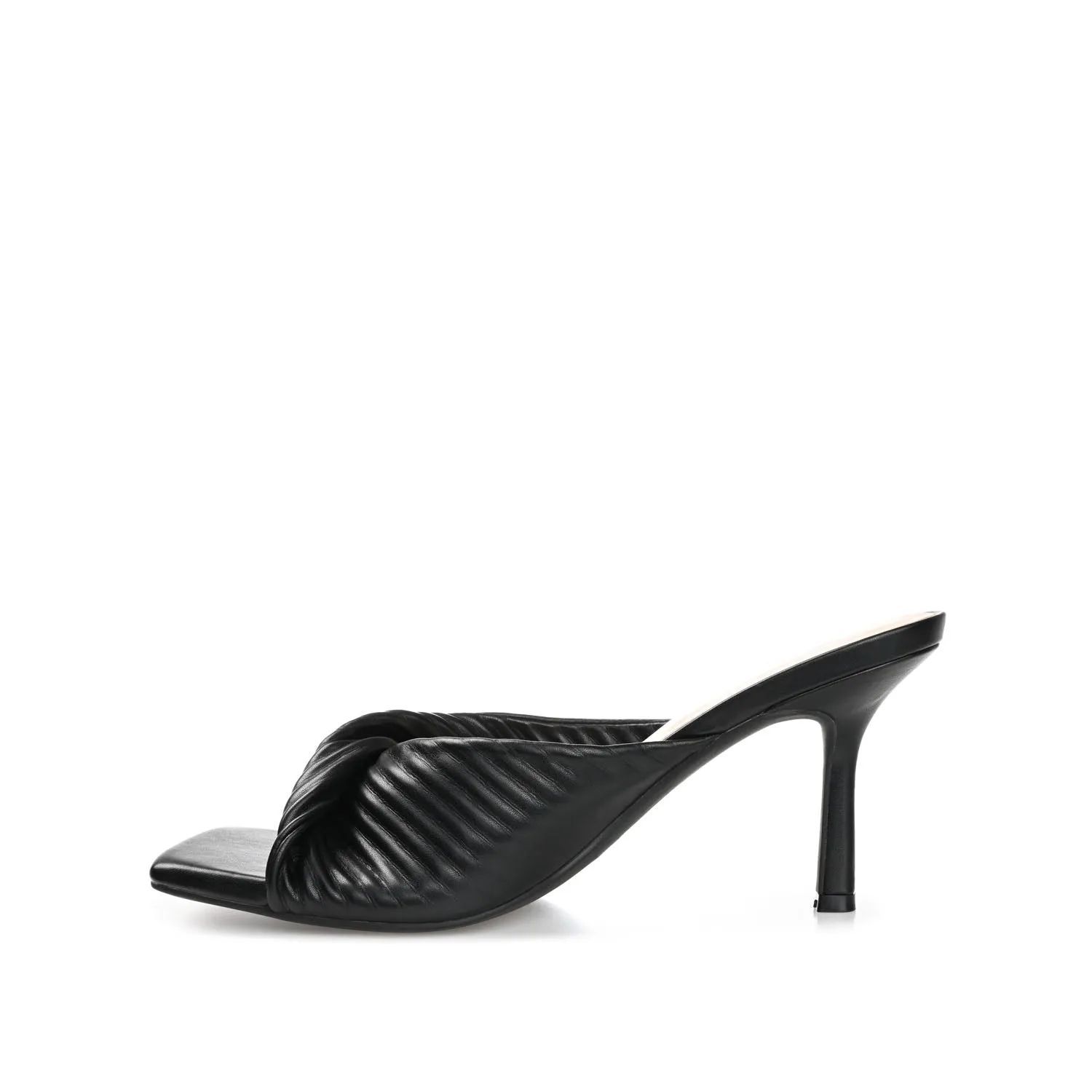 GREER MULE HEELS IN FAUX LEATHER