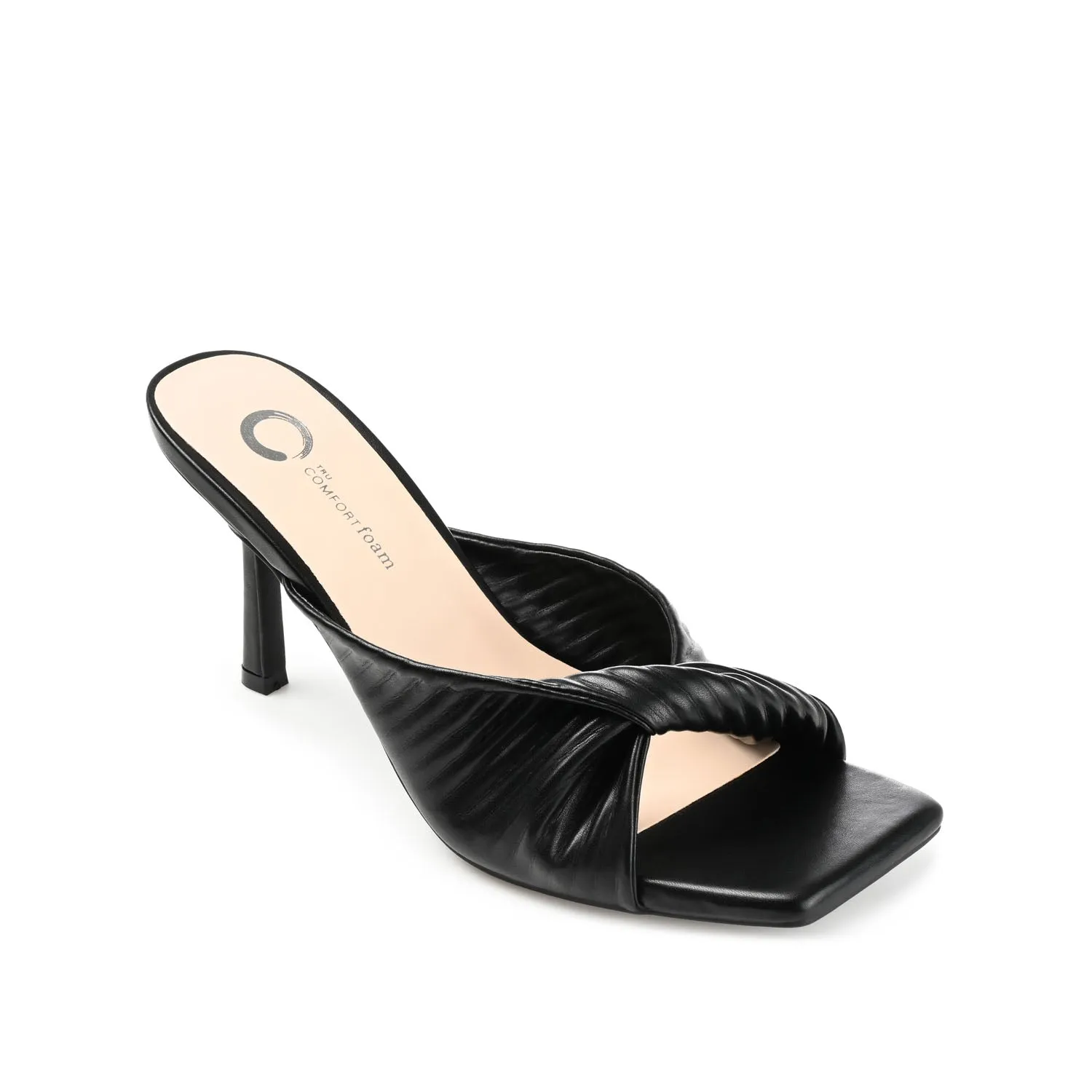 GREER MULE HEELS IN FAUX LEATHER