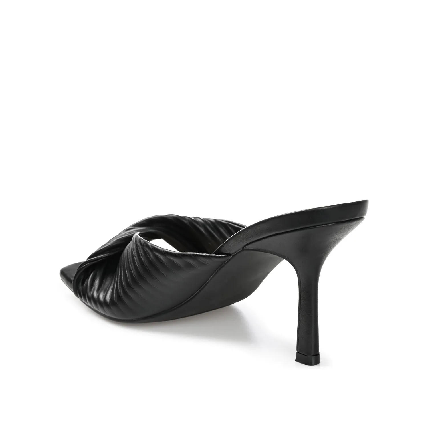 GREER MULE HEELS IN FAUX LEATHER