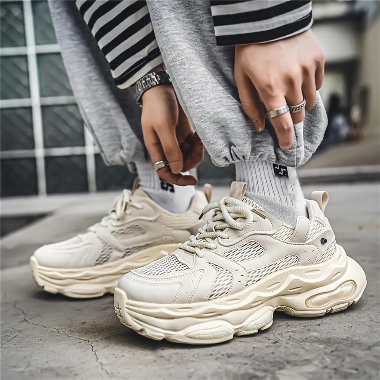 GSIGUL Men's Running Shoes Tennis Walking Shoes Athletic Gym Casual Shoes Fashion Sneakers for Men