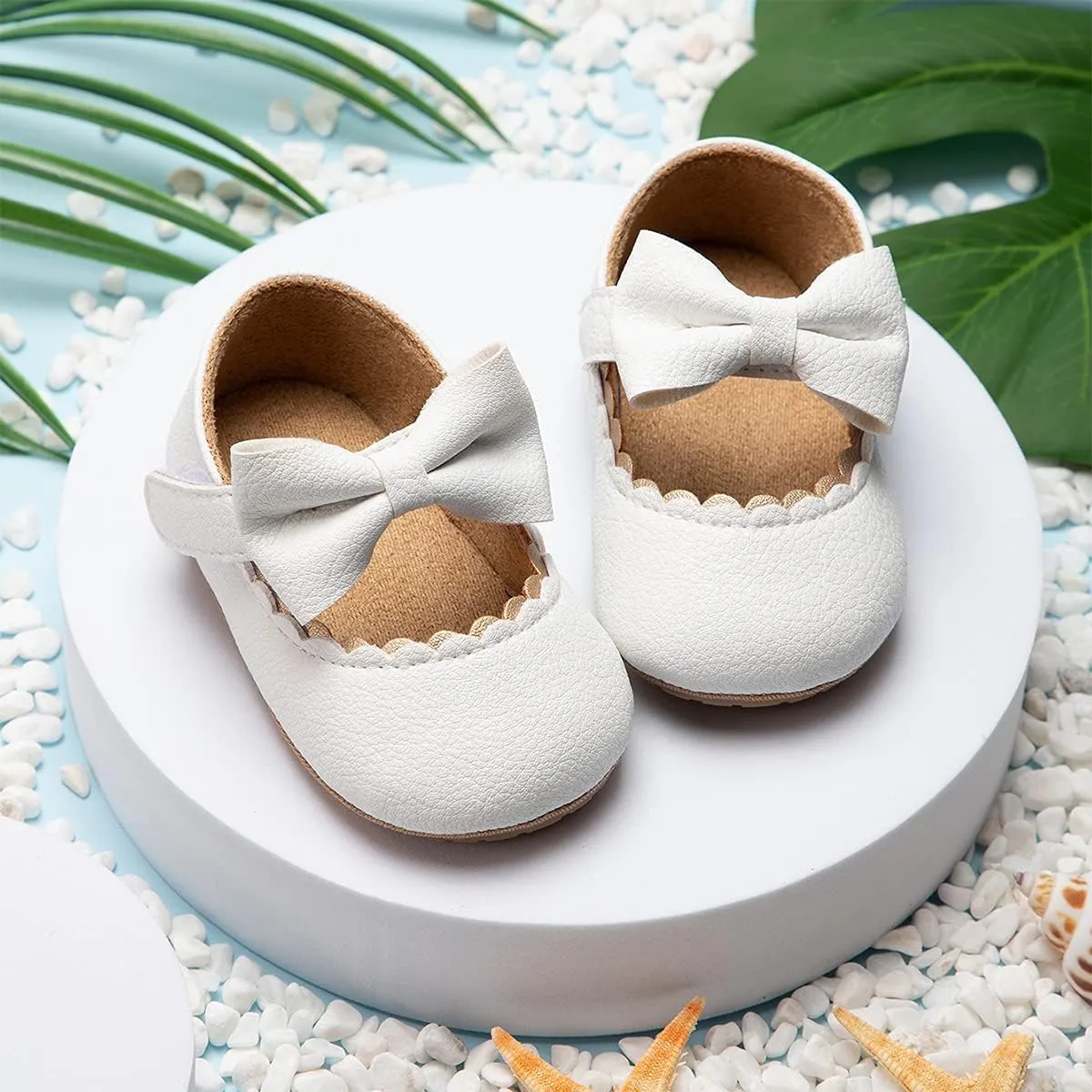 HsdsBebe Infant Baby Girls Mary Jane Flats Bow Non-Slip Soft Sole Princess Toddler First Walkers Sneaker Wedding Dress Shoes