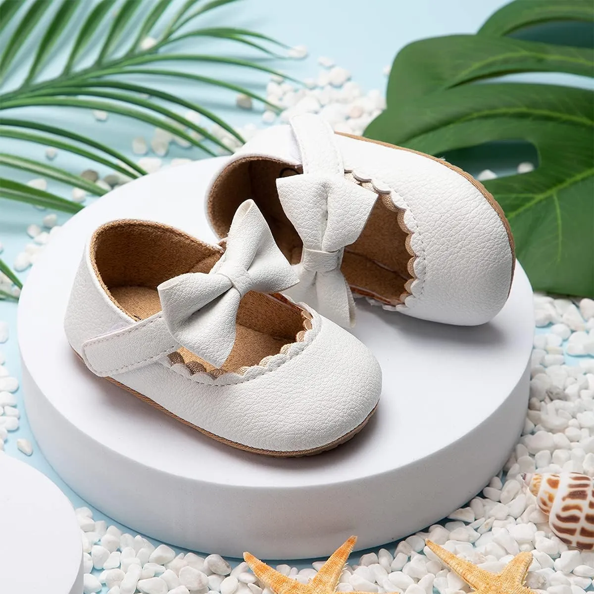 HsdsBebe Infant Baby Girls Mary Jane Flats Bow Non-Slip Soft Sole Princess Toddler First Walkers Sneaker Wedding Dress Shoes