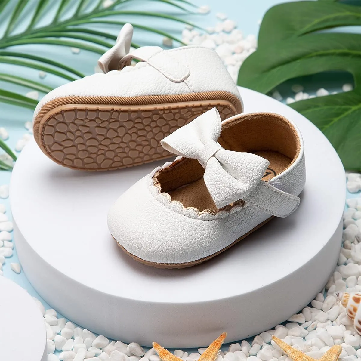 HsdsBebe Infant Baby Girls Mary Jane Flats Bow Non-Slip Soft Sole Princess Toddler First Walkers Sneaker Wedding Dress Shoes