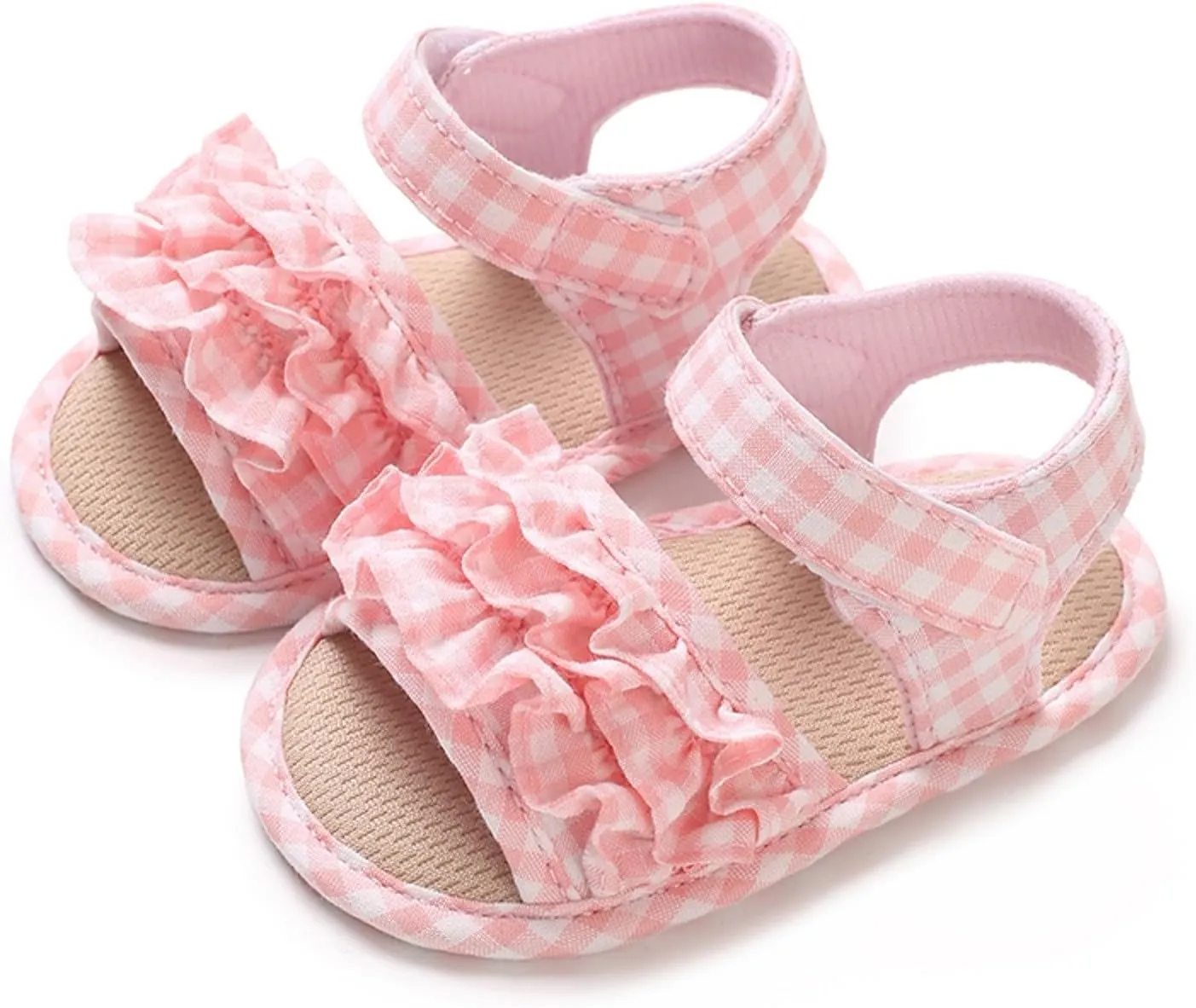 Infant Baby Girls Summer Sandals Soft Sole Open Toe Flats Newborn Non-Slip Soft Sole Toddler First Walker Crib Dress Sandals