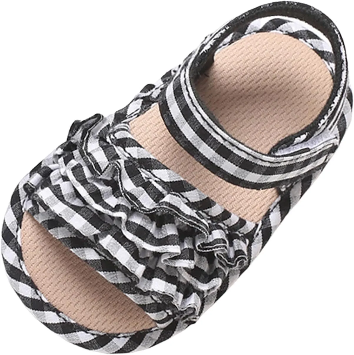 Infant Baby Girls Summer Sandals Soft Sole Open Toe Flats Newborn Non-Slip Soft Sole Toddler First Walker Crib Dress Sandals