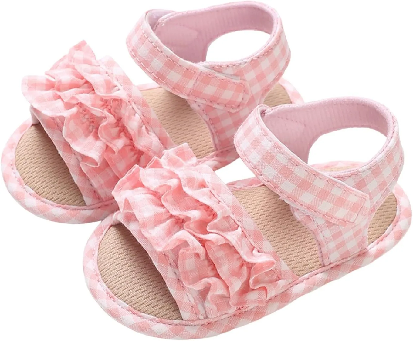 Infant Baby Girls Summer Sandals Soft Sole Open Toe Flats Newborn Non-Slip Soft Sole Toddler First Walker Crib Dress Sandals