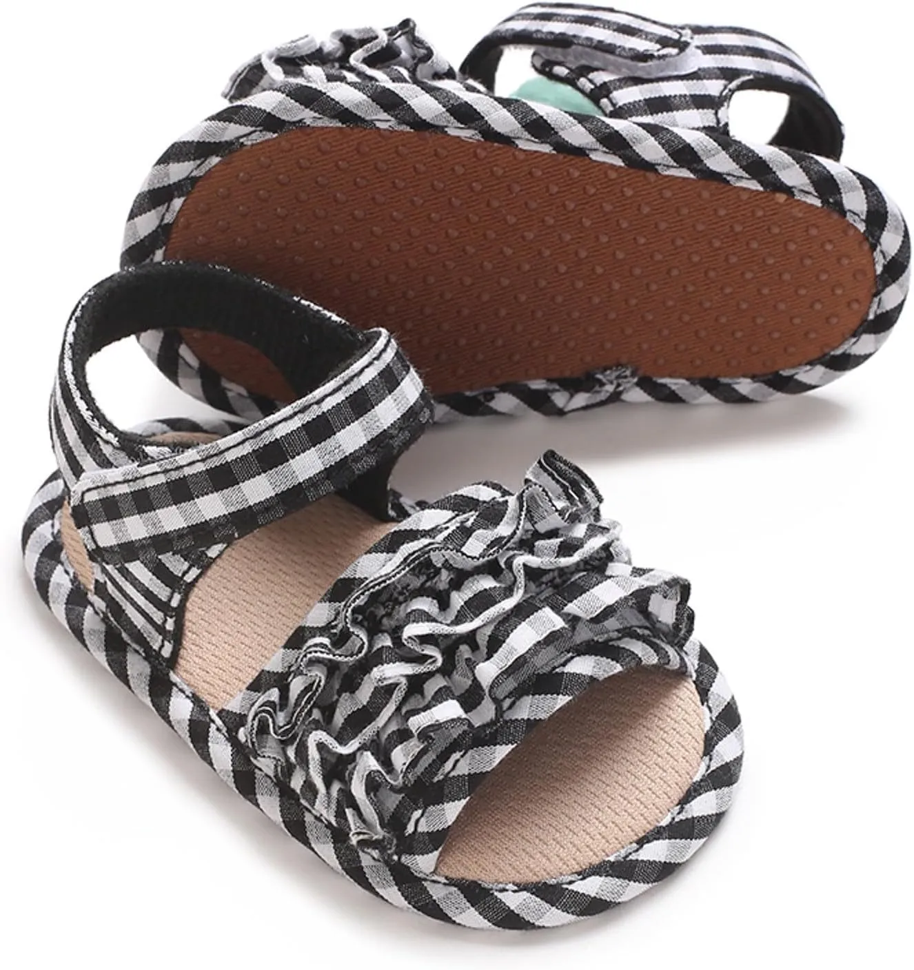 Infant Baby Girls Summer Sandals Soft Sole Open Toe Flats Newborn Non-Slip Soft Sole Toddler First Walker Crib Dress Sandals