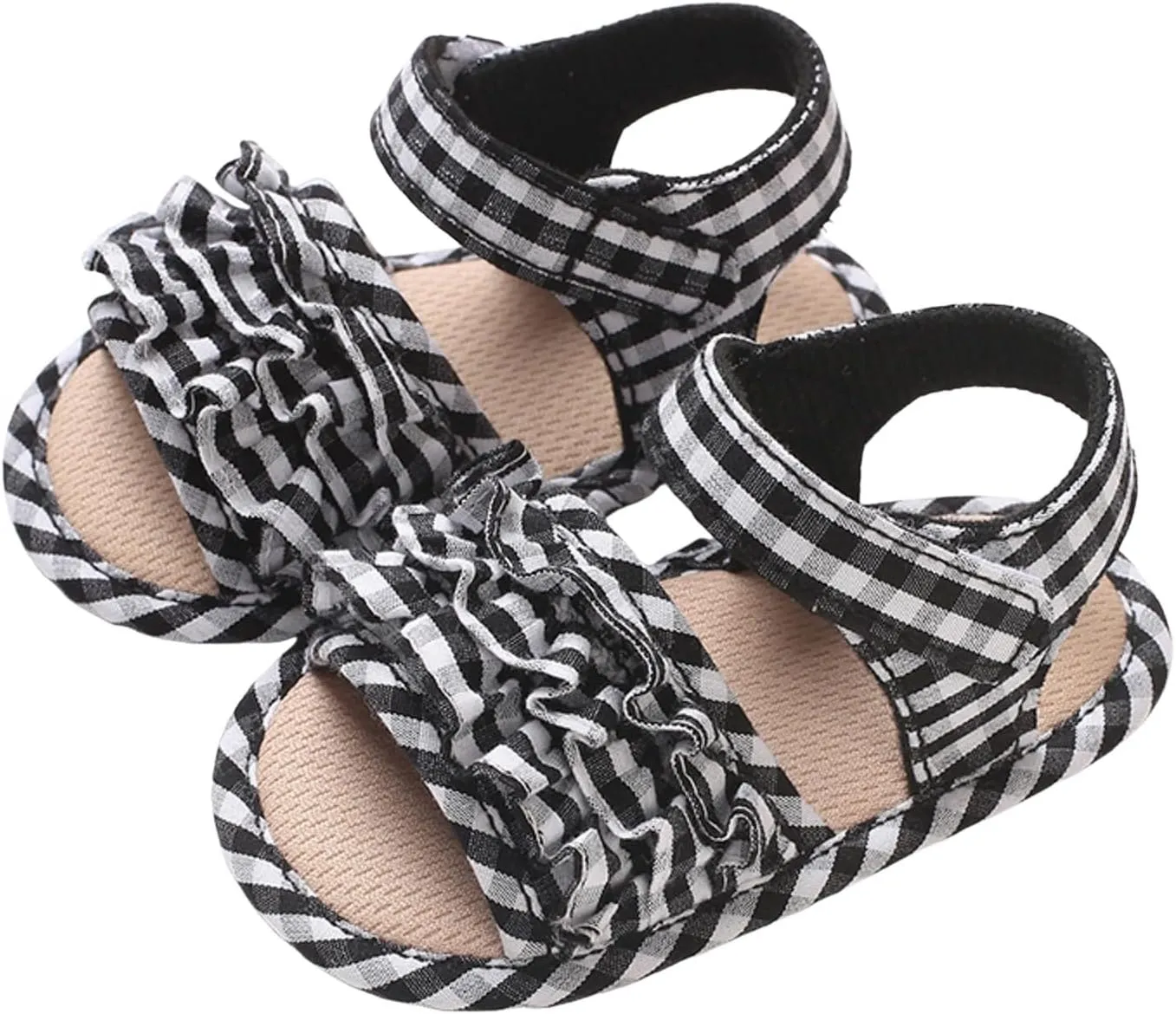 Infant Baby Girls Summer Sandals Soft Sole Open Toe Flats Newborn Non-Slip Soft Sole Toddler First Walker Crib Dress Sandals