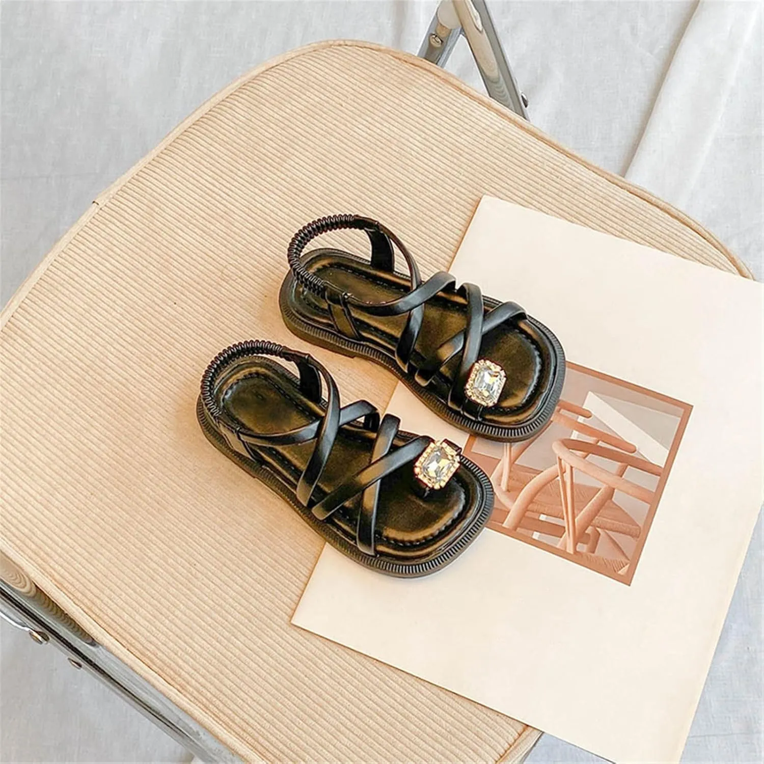 Infant Shoes Girls 0to3 Months Heels Dress Sandals Strappy Design Summer Shoes Toddler/Little Black Sneaker for Girls