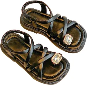 Infant Shoes Girls 0to3 Months Heels Dress Sandals Strappy Design Summer Shoes Toddler/Little Black Sneaker for Girls