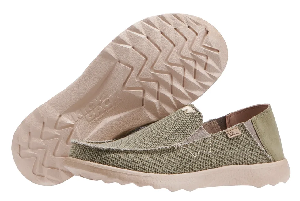 Kickback Mens Couch 2.0 Vibe Slip On Canvas Shoes - Khaki