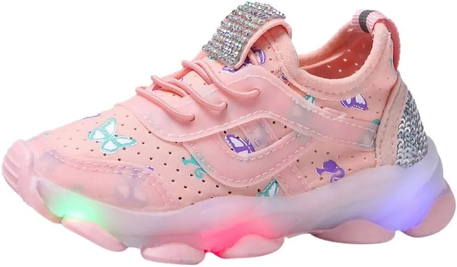 Kids Light Up Shoes Flash Sneakers Lightweight for Boys Girls Toddler Athletic Runing Walking Kids Tennis Shoes